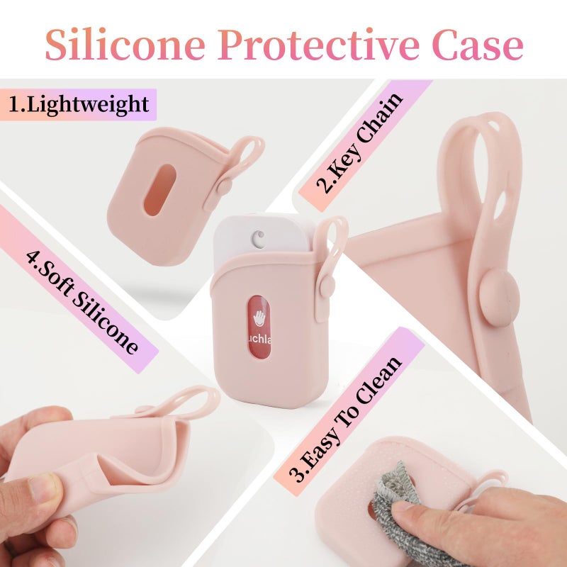 DATANSUN Silicone Case with Keychain for Touchland ?Easy to Clean??Adjustable Strap? Case for Power Mist and Glow Mist 1FL OZ., Pink - Image 4